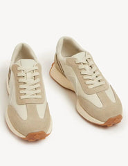Marks and Spencer Leather Lace Up Side Detail Trainers - Honesty Sales