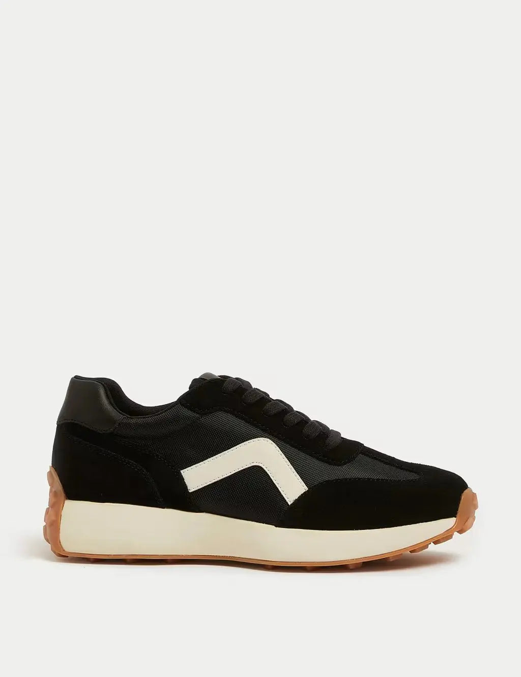 Marks and Spencer Leather Lace Up Side Detail Trainers - Honesty Sales