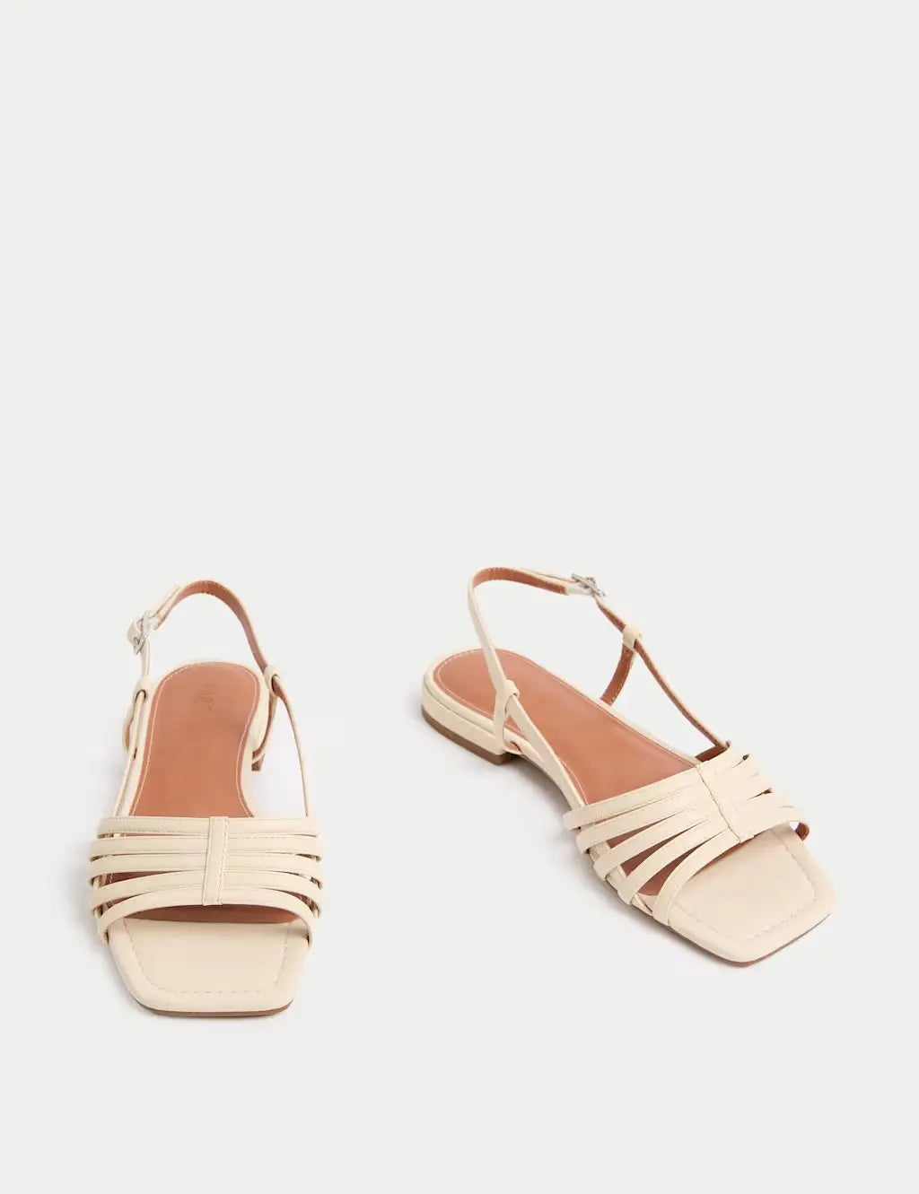 Marks and Spencer Metallic Strappy Flat Square Toe Sandals - Honesty Sales