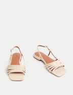 Marks and Spencer Metallic Strappy Flat Square Toe Sandals - Honesty Sales