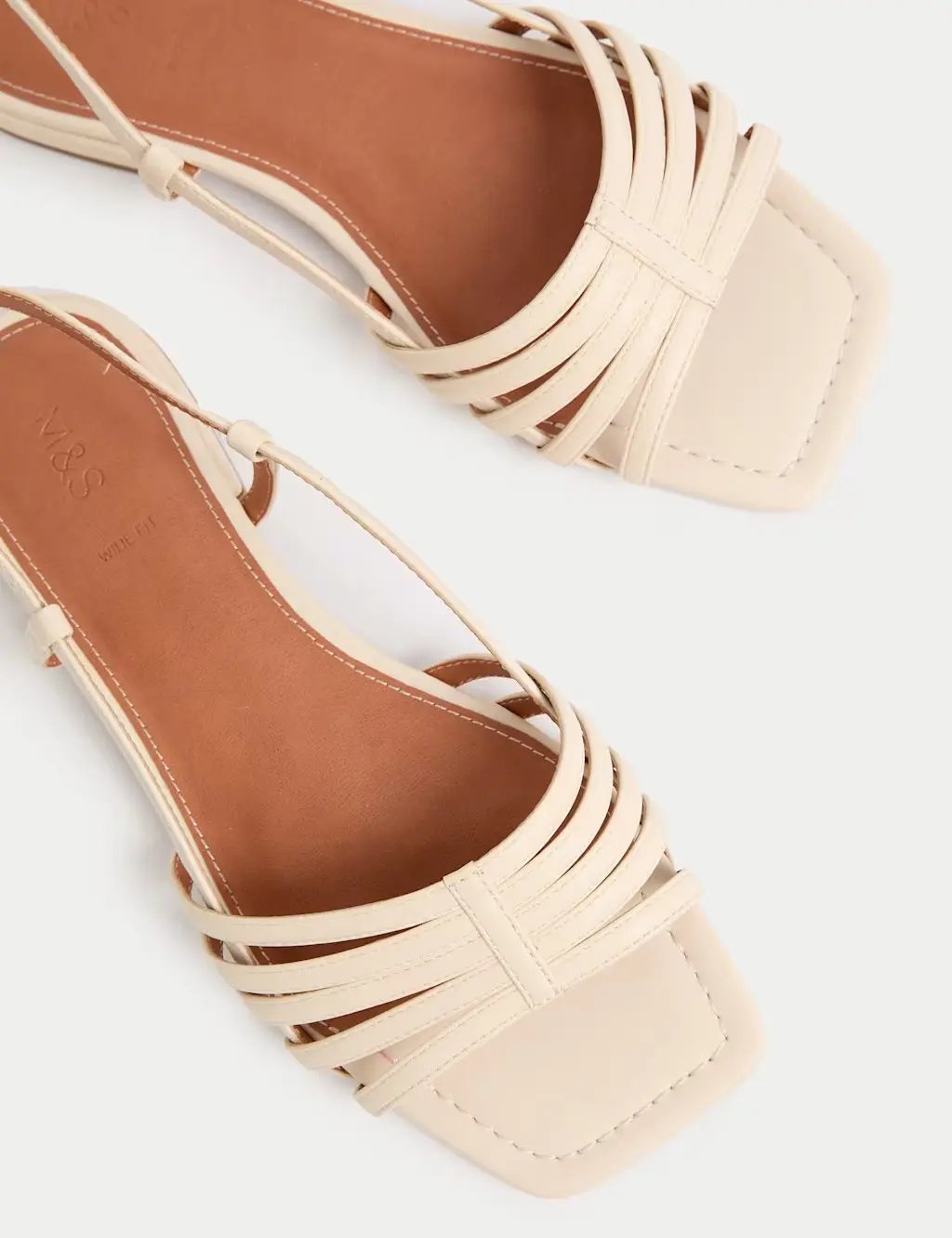 Marks and Spencer Metallic Strappy Flat Square Toe Sandals - Honesty Sales