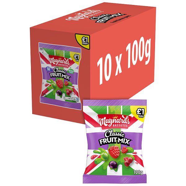 Maynards Bassetts Classic Fruit Mix Jelly 100g (10 x 110g)