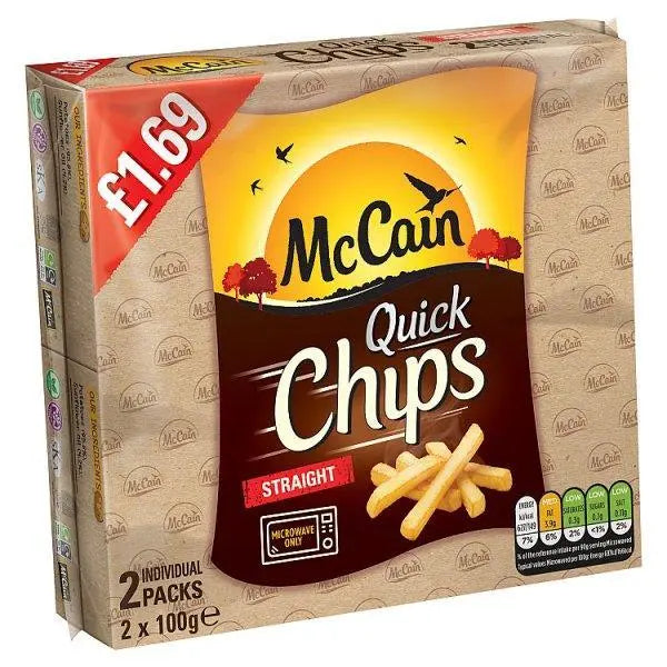 McCain Quick Chips Straight 2 x 100g (200g) - (Case of 12) - Honesty Sales Image principale du produit