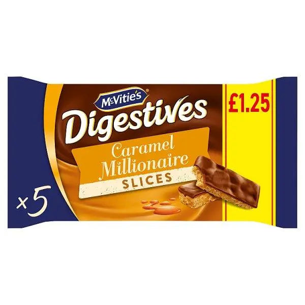 McVitie's Digestives 5 Caramel Millionaire Slices 109.9g (Case of 10) - Honesty Sales U.K