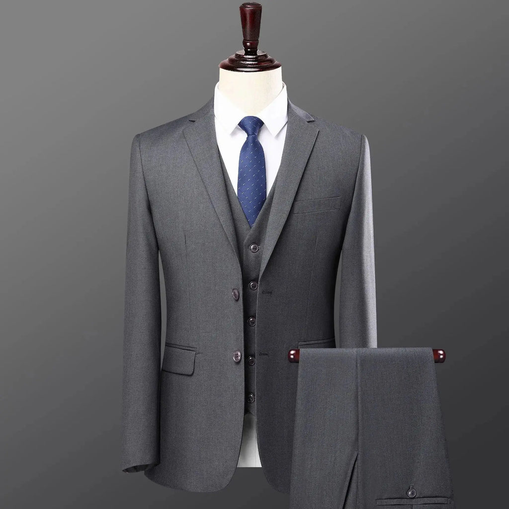 Men’s 3-Piece Slim Fit Suit – Single Breasted Business & Wedding Set  Honesty Sales U.K