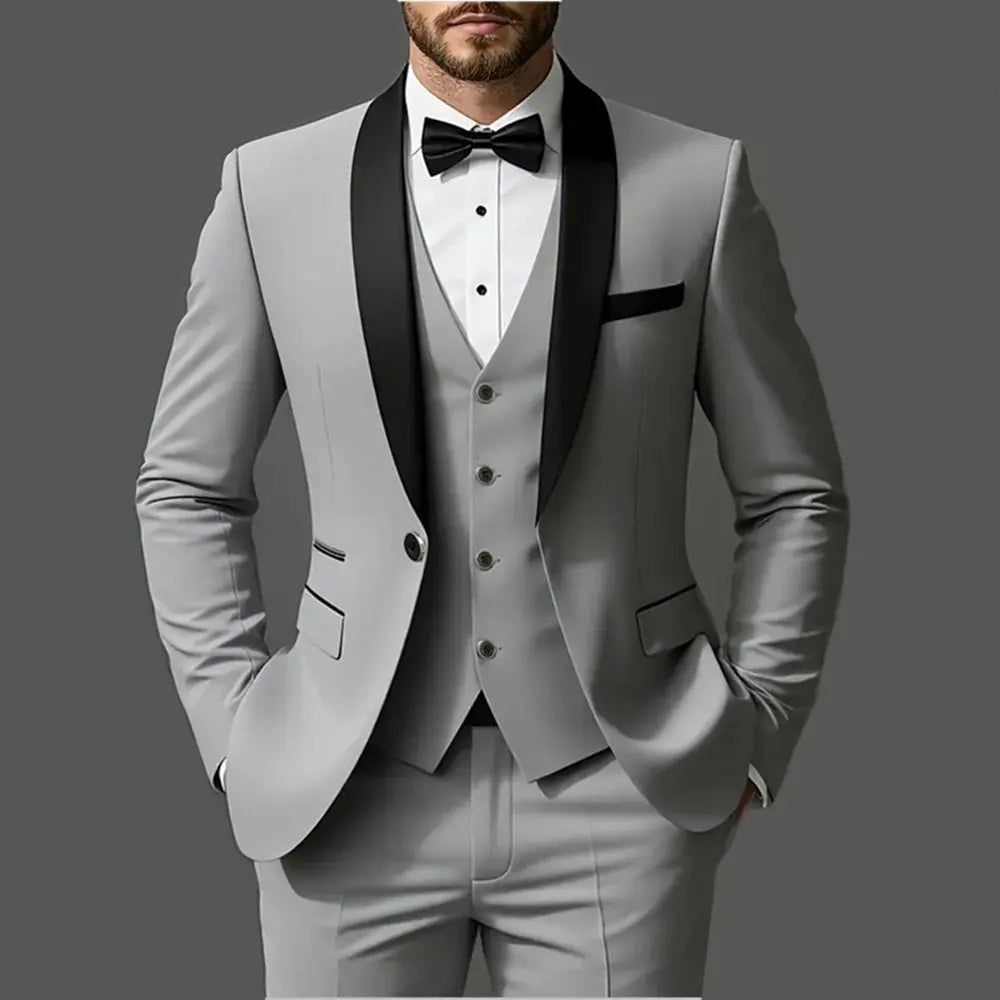 Men’s 3-Piece Suit Set – Jacket, Vest & Trousers for Formal Events  Honesty Sales U.K Main image