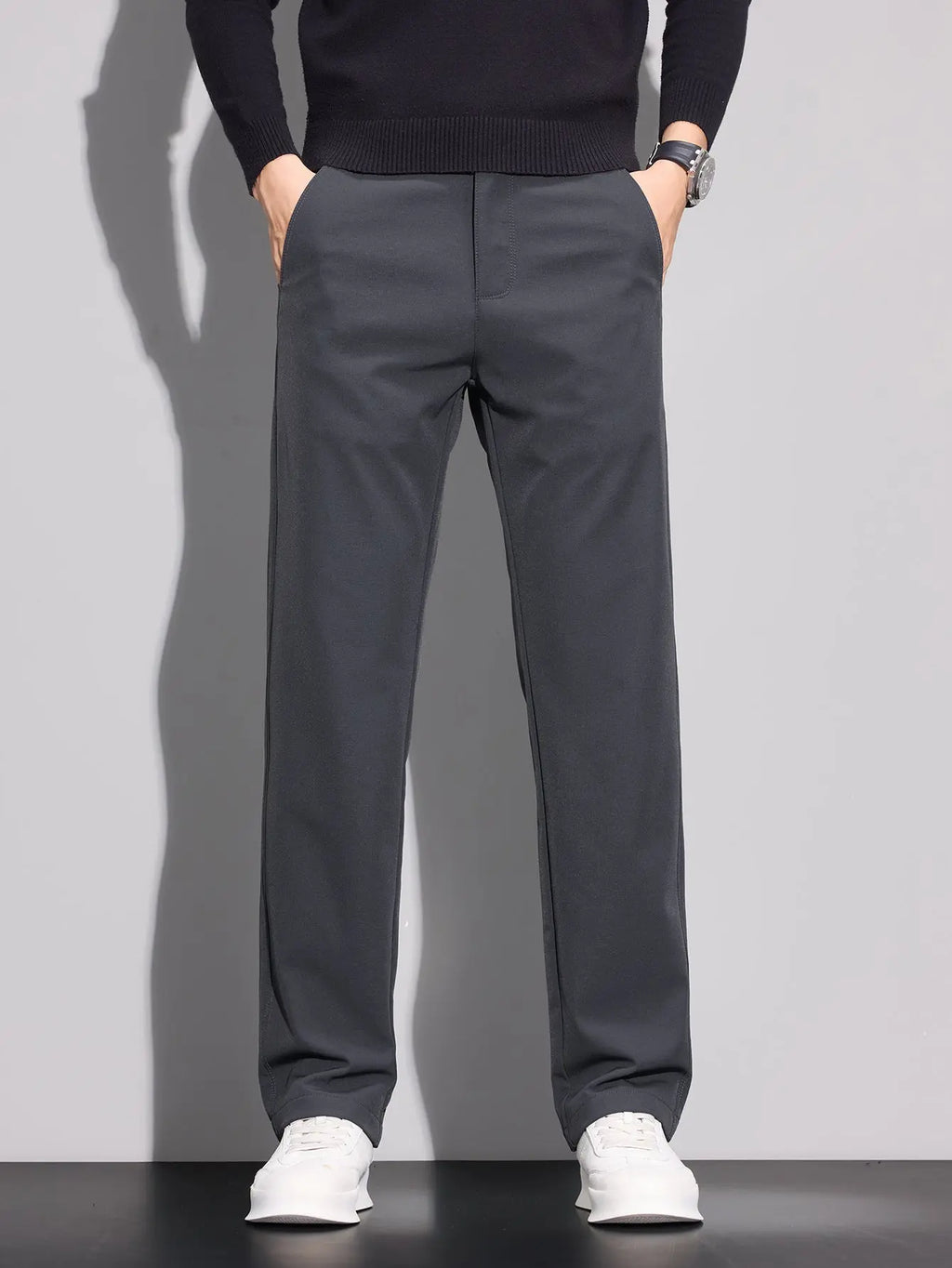 Men’s Business Straight-Leg Chino Pants – Multi-Pocket, Mid-Rise  Honesty Sales U.K