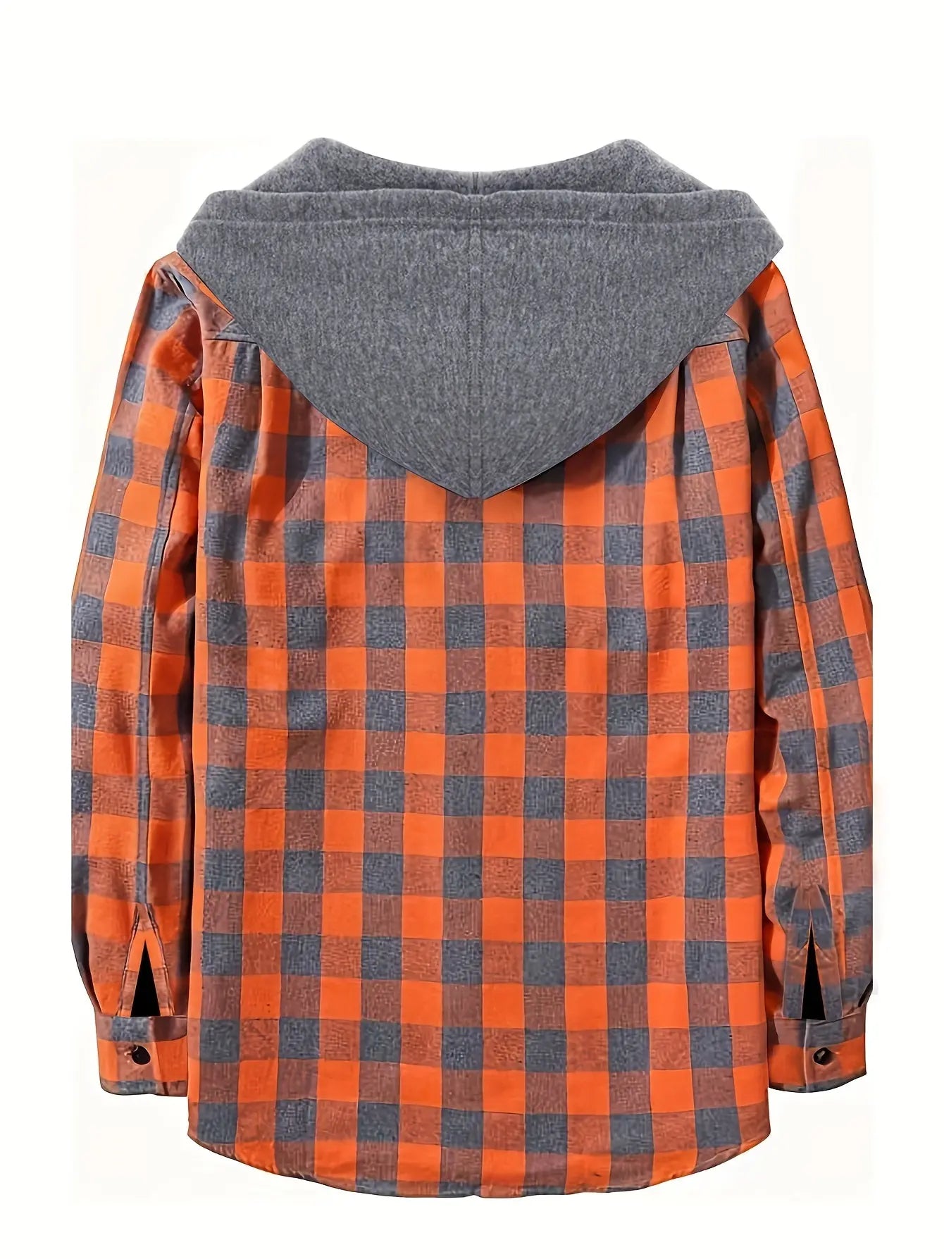 Men's Fashion Hooded Plaid Trendy Shirt Hooded Plaid Sweatshirt  Honesty Sales U.K