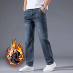 Men’s Fleece-Lined Stretch Jeans – Winter Warm Business Casual Trousers  Honesty Sales U.K