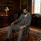 Men’s Grey Tweed 3-Piece Suit – Slim Fit Wool Formal Set  Honesty Sales U.K