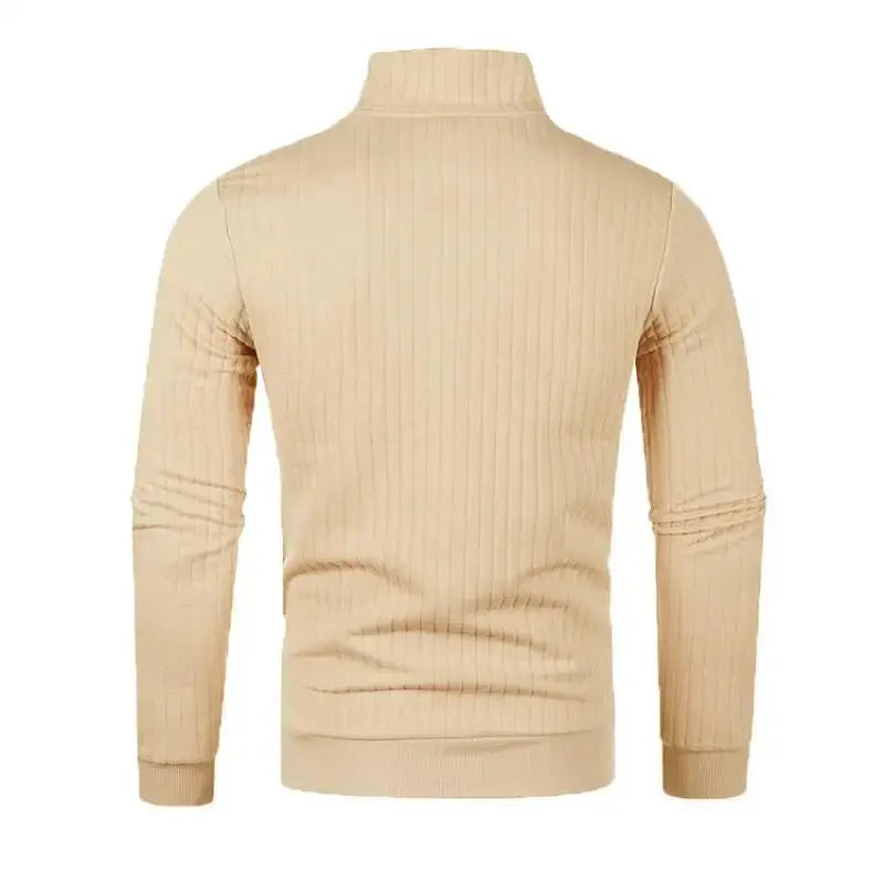 Men’s Half-Zip Cotton Sweater – Autumn/Winter Slim Fit Knit Pullover Zweitbild