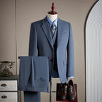 Men’s High-End Wool 3-Piece Suit – Solid Color Wedding, Banquet & Formal Wear  Honesty Sales U.K