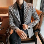 Men’s Houndstooth 2-Piece Suit – Custom Blazer & Trousers Set  Honesty Sales U.K