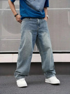 Men’s Light Blue Loose-Fit Straight Jeans – Casual Comfort  Honesty Sales U.K