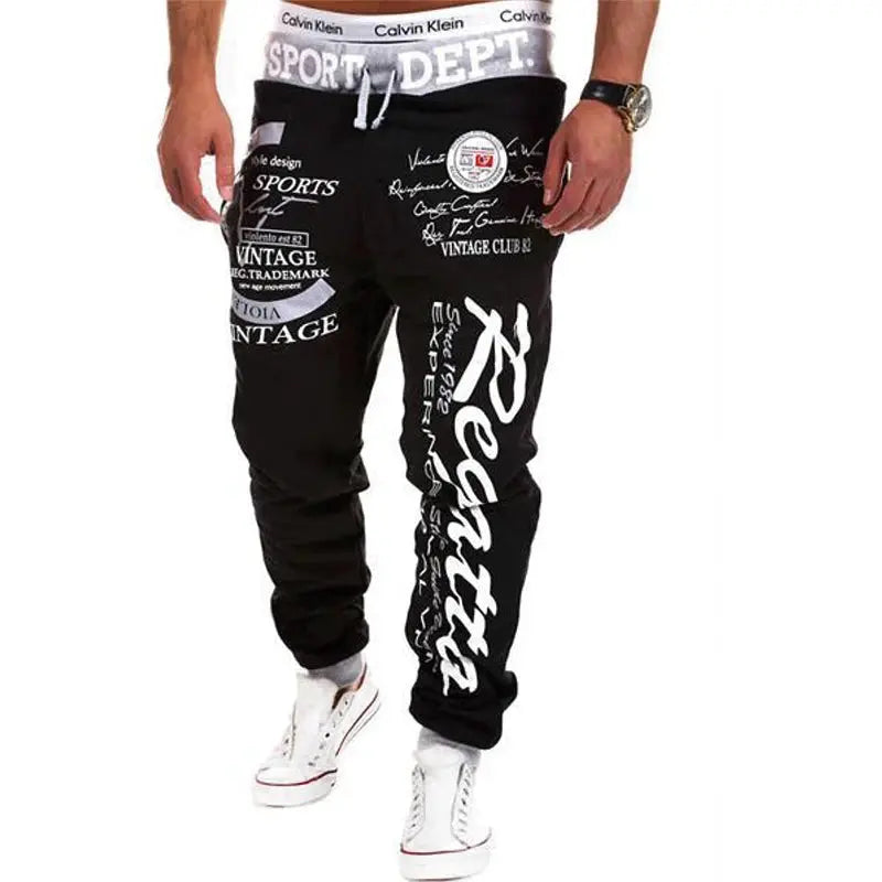 Men’s Printed Jogger Sweatpants – Elastic Waist Casual Streetwear  Honesty Sales U.K