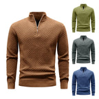 Men’s Quarter-Zip Knit Sweater – Cable Knit Mock Neck Pullover  Honesty Sales U.K