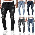 Men’s Ripped Skinny Jeans – Vintage Wash Slim-Fit Denim Pants  Honesty Sales U.K