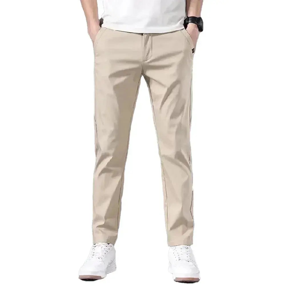 "Men's Slim Fit Chino Pants - Lightweight Summer Trousers - Classic Style with Flexibility and Comfort - Middle Waist Casual Flat Front Full Length Pants for Everyday Wear Dropshipman