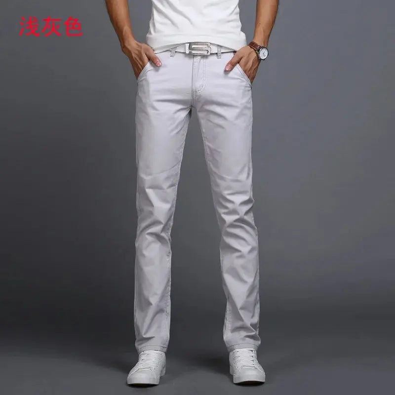 "Men's Slim Fit Cotton Chinos: 2022 Spring/Autumn Collection - Fashionable Trousers in 9 Colors, Including Plus Sizes | Brand Clothing Secondary image