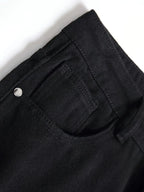 Men's slim fit perforated black denim pants  Honesty Sales U.K