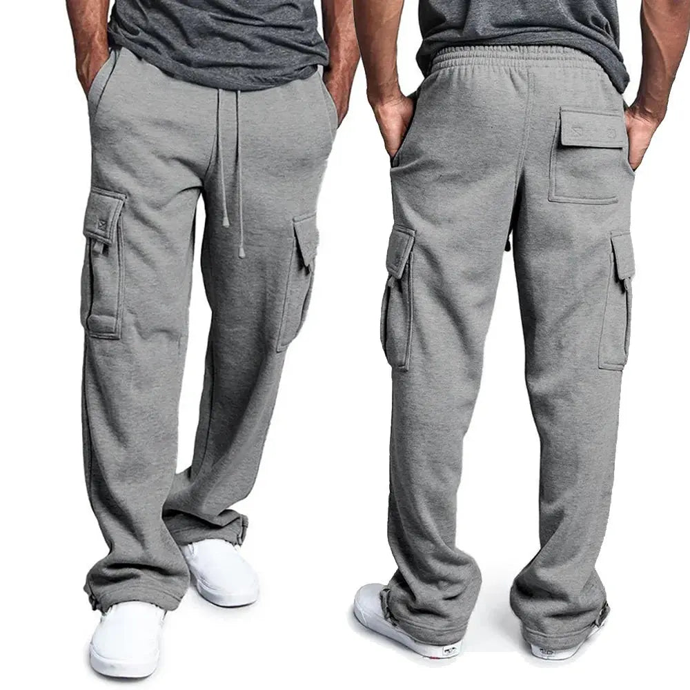 Mens Sweatpants Straight Fit Joggers for Sports and Streetwear Loose Oversized Drawstring Long Pants Men Multi-pocket Pants Dropshipman Main image