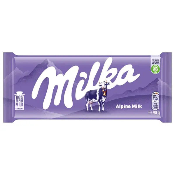 Milka Milk Chocolate Tablet 90 Gr (Case of 24) Milka Main image