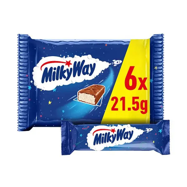 Milky Way Nougat & Milk Chocolate Snack Bars Multipack 6x21.5g (Case of 13) Milky Way