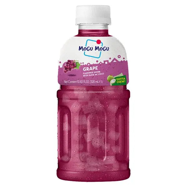 Mogu Mogu Grape Flavoured Drink with Nata de Coco 320ml - (Case of 24)  Honesty Sales U.K Image principale du produit