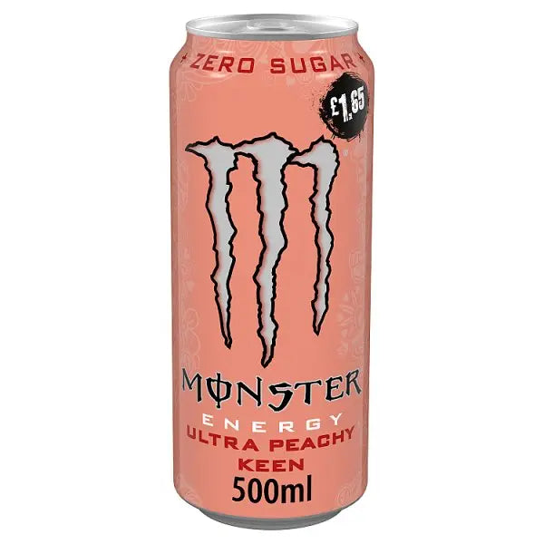 Monster Energy Drink Ultra Peachy Keen Zero Sugar 500ml (Case of 12) - Honesty Sales Main image