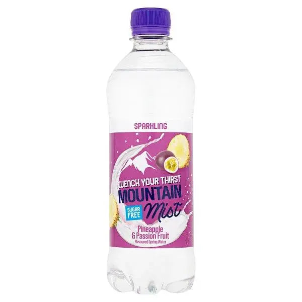 Mountain Mist Pineapple & Passion Fruit Flavoured Sparkling Spring Water 500ml (Case of 12) - Honesty Sales Image principale du produit
