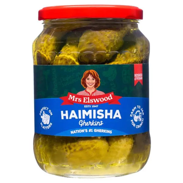 Mrs Elswood Haimisha Gherkins 670g (Case of 6)  Honesty Sales U.K Main image