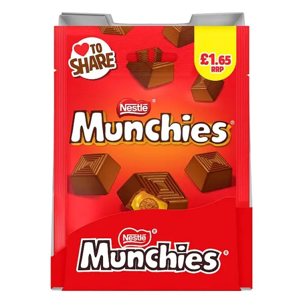 Munchies Milk Chocolate & Caramel Sharing Bag 81g (Case of 10)  Honesty Sales U.K