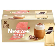 NESCAFE Cappuccino Unsweetened Taste Instant Coffee Sachets - 50 x 14.2g - Honesty Sales U.K