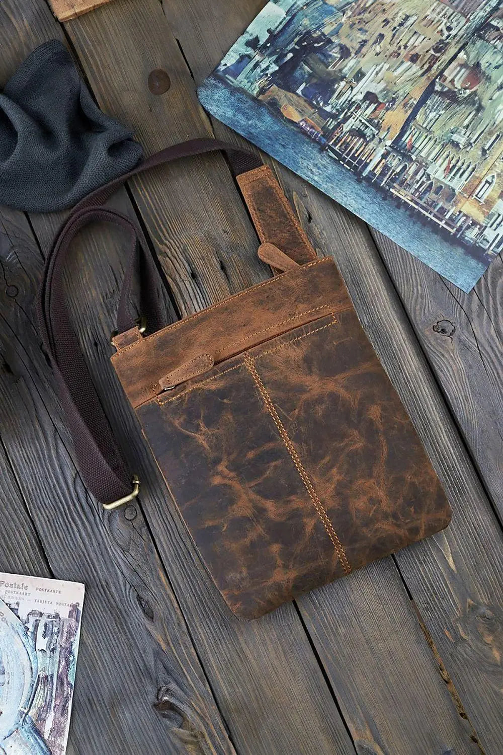 Natural leather bag model 191539 Galanter - Honesty Sales U.K