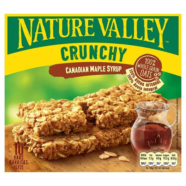 Nature Valley Crunchy Canadian Maple Syrup Cereal Bars  5 x 42g (210g) (Case of 5) - Honesty Sales