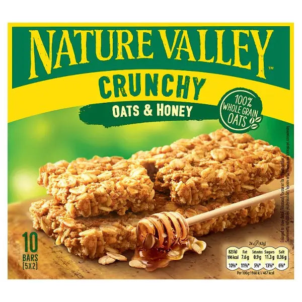 Nature Valley Crunchy Oats & Honey Cereal Bars 5 x 42g (210g) (Case of 5) - Honesty Sales