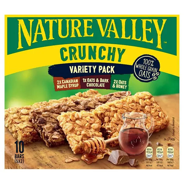 Nature Valley Crunchy Variety Cereal Bars Family Pack 5 x 42g (210g) (Case of 5) - Honesty Sales