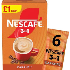 Nescafé 3 in 1 Caramel 6 x 16g (96g) (Case of 11) - Honesty Sales U.K