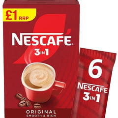 Nescafé 3 in 1 Original 6 x 16g (96g) (Case of 11) - Honesty Sales U.K