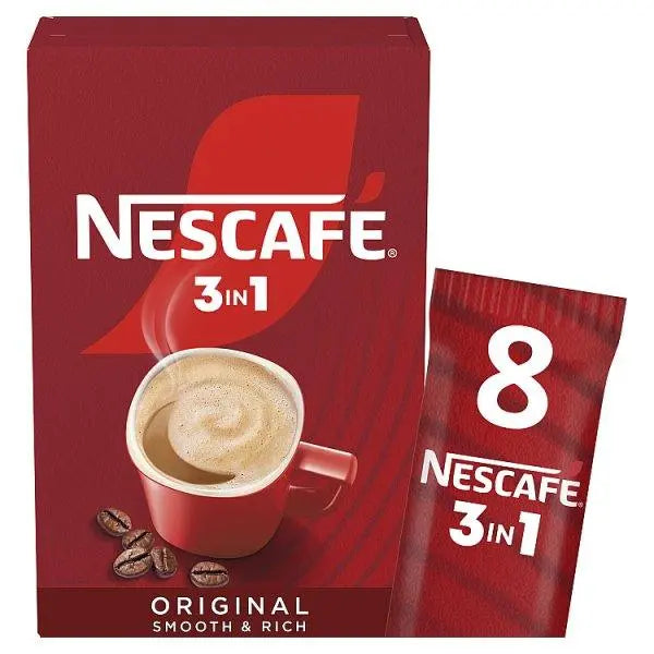 Nescafé 3 in 1 Original 8 x 16g (128g) (Case of 8) - Honesty Sales U.K Image principale du produit