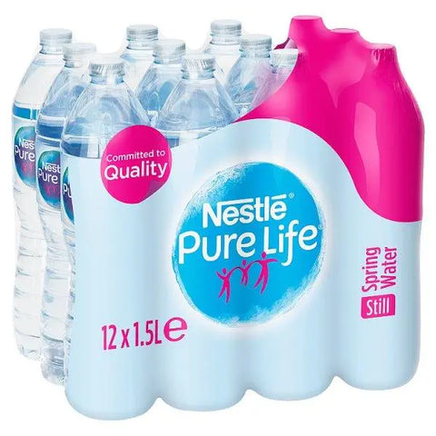 Nestle Pure Life Still Spring Water 12x1.5L (Case of 12) - Honesty Sales U.K