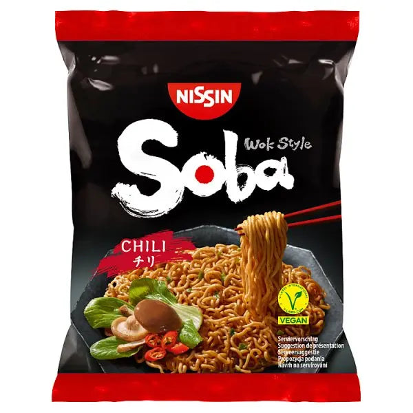 Nissin Soba Chili Instant Wok Style Noodles 111g (Case of 9)  Honesty Sales U.K