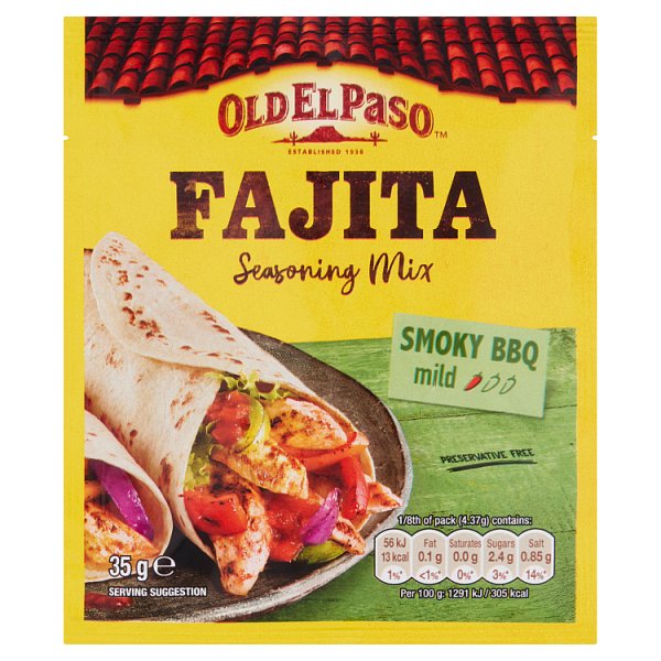 Old El Paso Smoky BBQ Fajita Seasoning Spice Mx 35g (Case of 24)  Honesty Sales U.K Main image