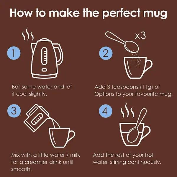 Options Instant Belgian Hot Chocolate Drink 220g (Case of 6) - Honesty Sales U.K