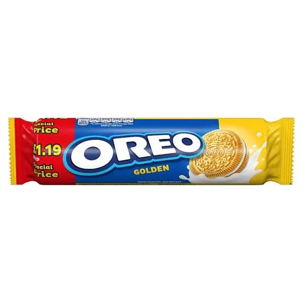 Oreo Golden Sandwich Biscuits 154g (Case of 16) - Honesty Sales U.K
