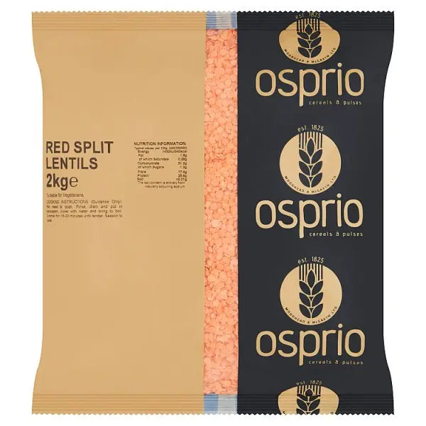 Osprio Red Split Lentils 2kg Osprio Main image