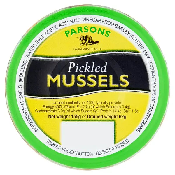 Parsons Pickled Mussels 155g (Case of 6)  Honesty Sales U.K