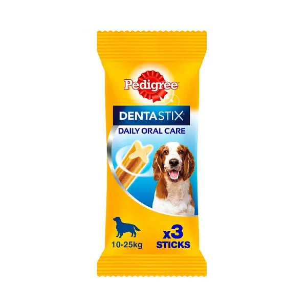 Pedigree Dentastix Daily Adult Medium Dog Treats 3 x Dental Sticks 77g (Case of 18)  Honesty Sales U.K Main image