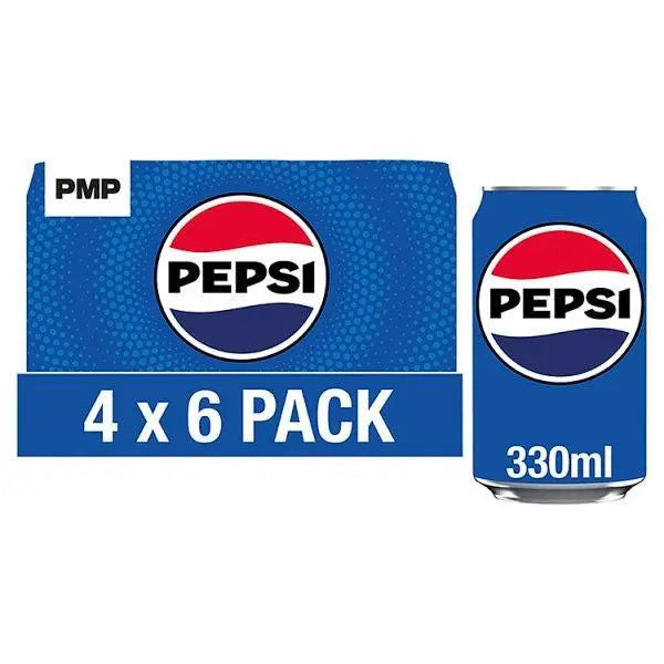 Pepsi Cola Cans 6 x 330ml (Case of 4) - Honesty Sales