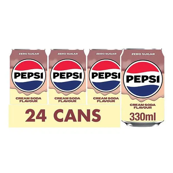 Pepsi Treats Cream Soda Flavour Cans 24 x 330ml (Case of 24)  Honesty Sales U.K